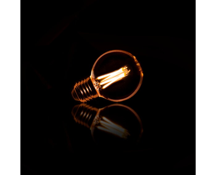 Lichtbron LED [G60] filament bol &Oslash;6 - Amberkleurig glas
