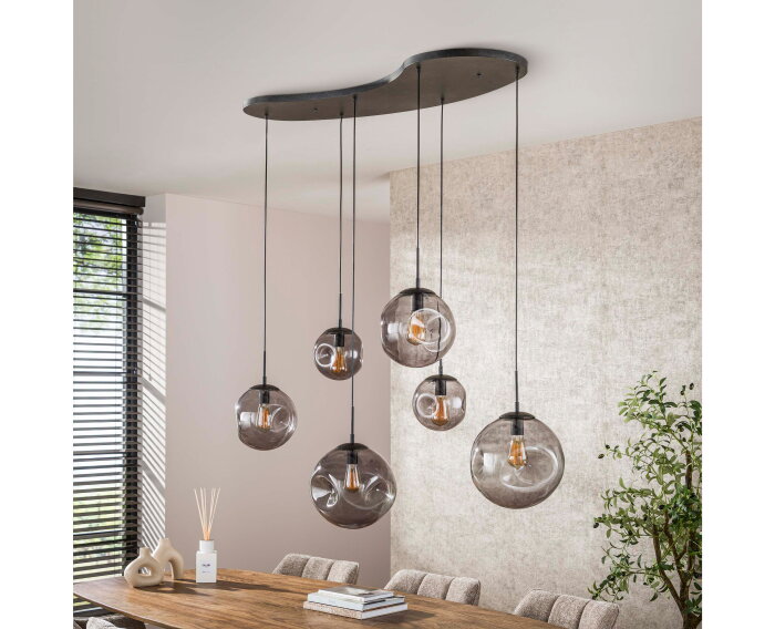 Hanglamp 6L Stellar black series - Artic zwart