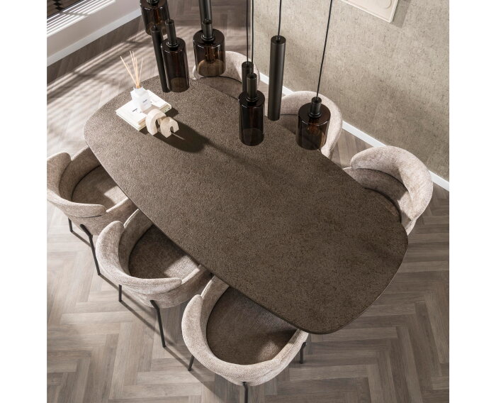 Eettafel 215 Bronvik deens ovaal - Bronze liquid metal