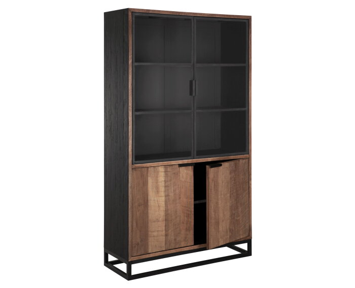 DTP home vitrinekast Cosmo no.2 teakhout small 120x45x215 cm