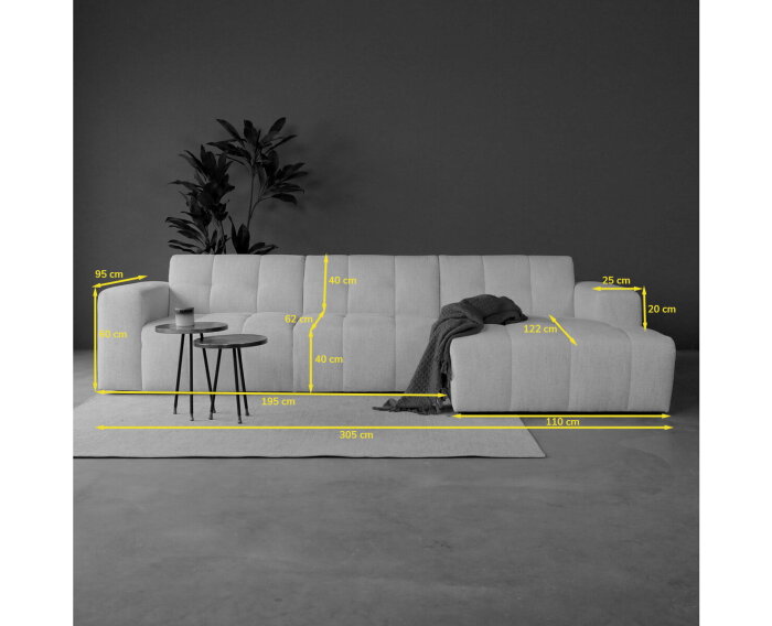 WAVE met chaise longue links - Modesto 492