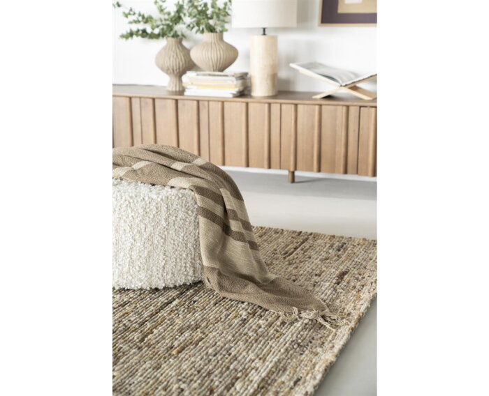 Plaid Linje 170x130cm - bruin | BY-BOO