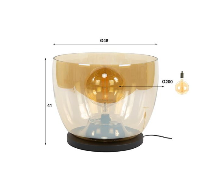 Vloerlamp UP XXL - Amber color glas