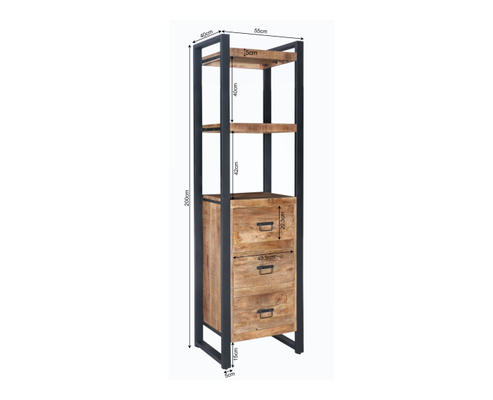 Boekenkast Boaz | 3 lades