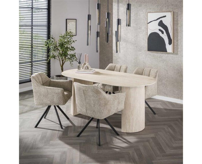 Eetkamertafel 180 arch ceramic - Ceramic travertine