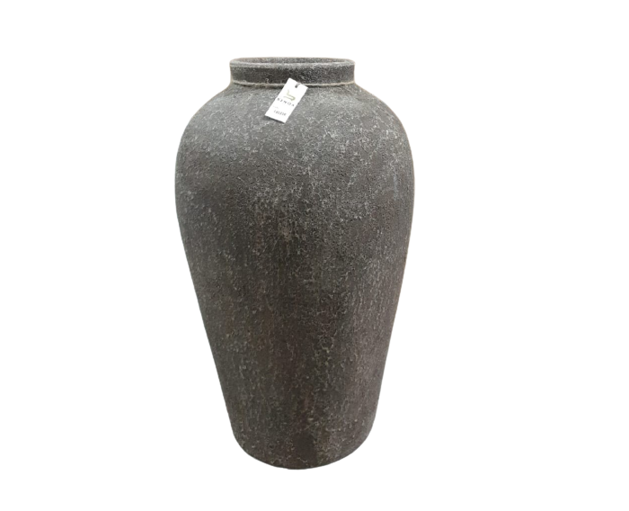 Handgemaakte Keramische vaas grijs &Oslash; 45cm