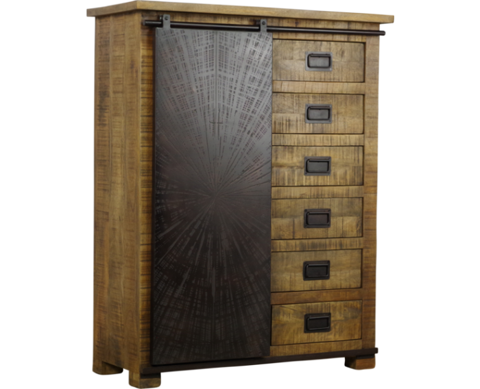 Kabinet kast Bradley mangohout - 100x42x127 cm