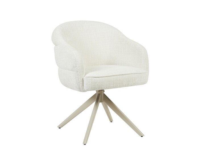 Eetkamerstoel Bella | Off White | Poot Sand | Met armleuning