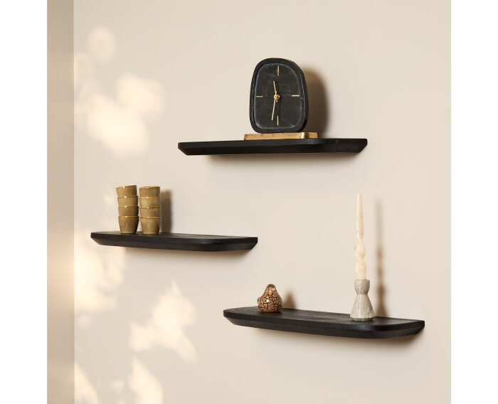 Wandplank Gusta Black | 60 cm | Set van 3