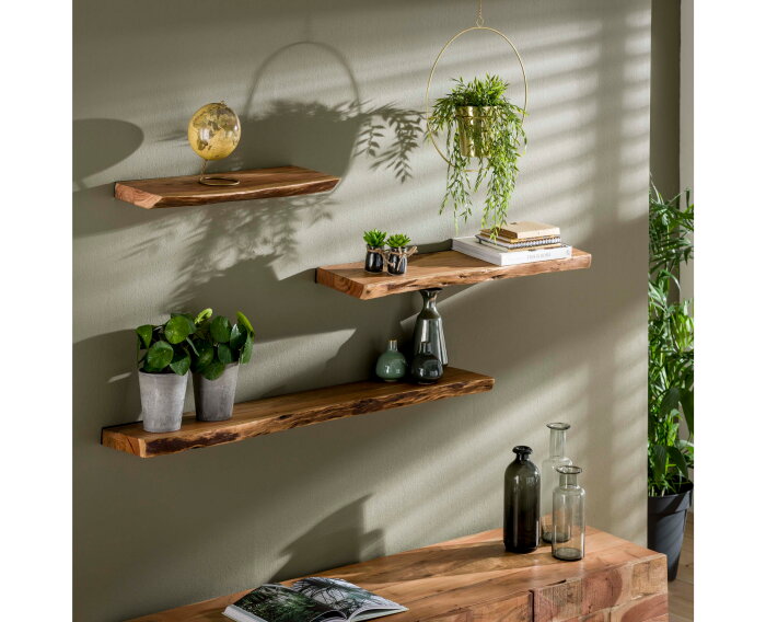 Wandplank Edge 90 cm Acacia - Naturel