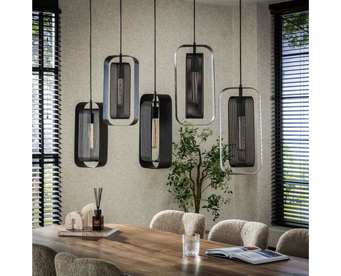 Hanglamp Mesh rotate 5 lampen - Artic zwart