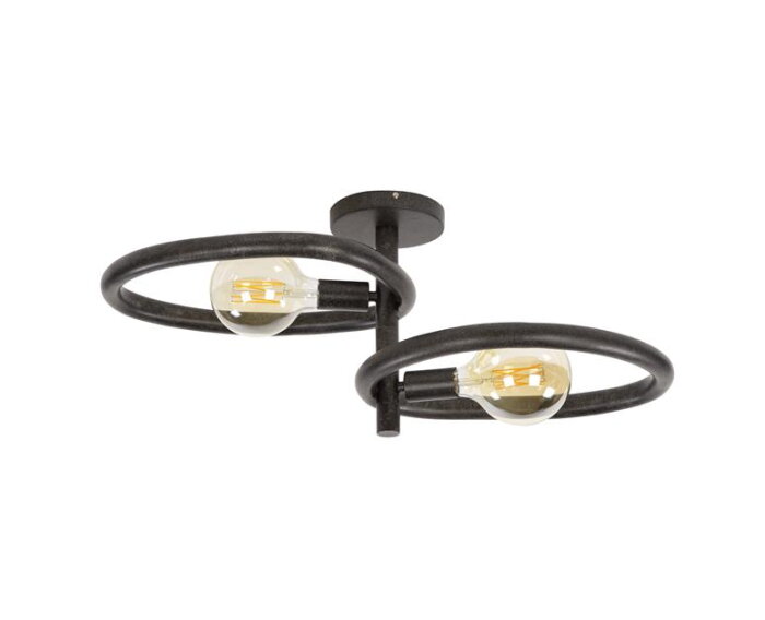 Plafondlamp 2L Pebble - Artic zwart