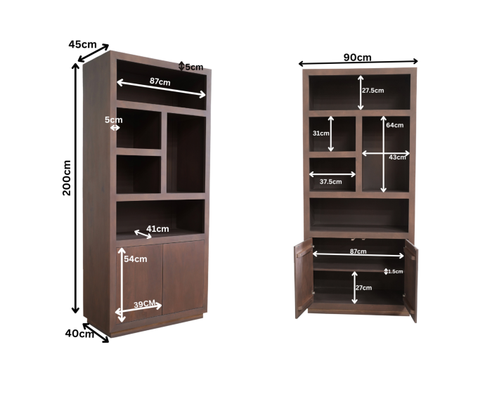 Vakkenkast Brussel Walnut | 90 cm
