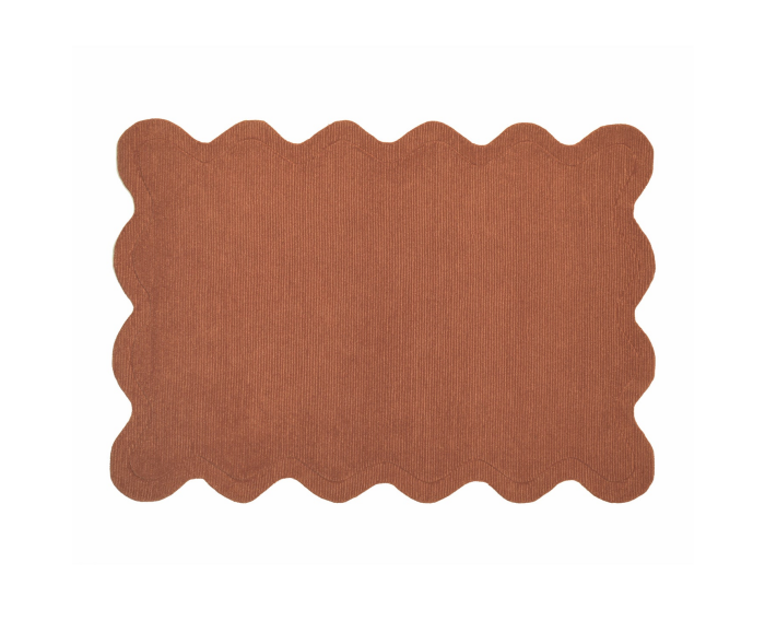 by fonQ Scallop Vloerkleed - Wine Red - Organisch - 120 x 170 cm