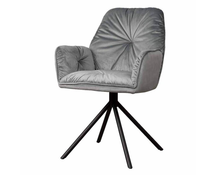 Palma Armstoel - fabric Bluvel 14 grey