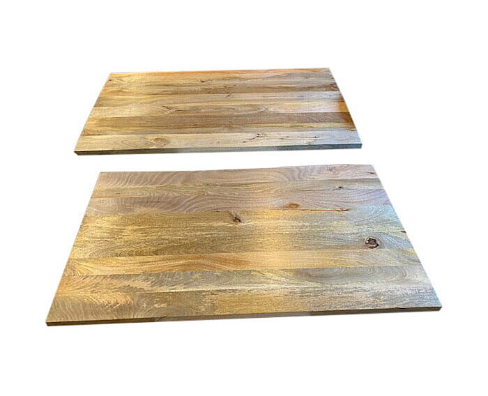 Eettafel vierkant Mangohout met matrix onderstel | 100x100 cm