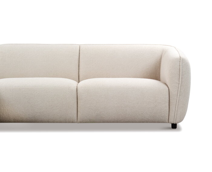 Hoekbank Valerie Bouclé met Chaise Longue Links 279x150 cm – Beige - Japandi