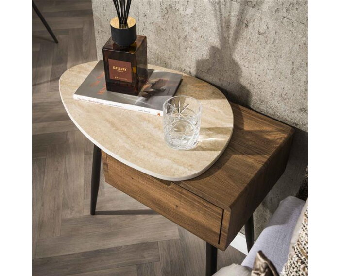 Nachtkastje 1L links Travino - Ceramic Travertine