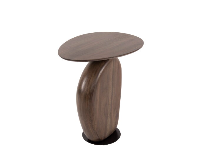 Bijzettafel art solid - Massief acaciahout - glaze bruin - 45x36x50 cm - Japandi