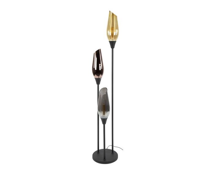 Vloerlamp cocoon mix glass - Zwart