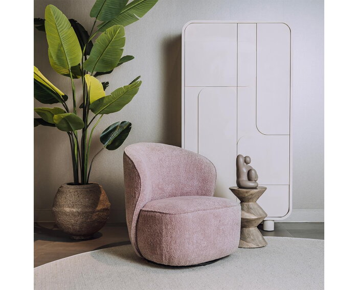 Belvi Fauteuil - fabric AJ3019-13 Old pink (draaibaar)