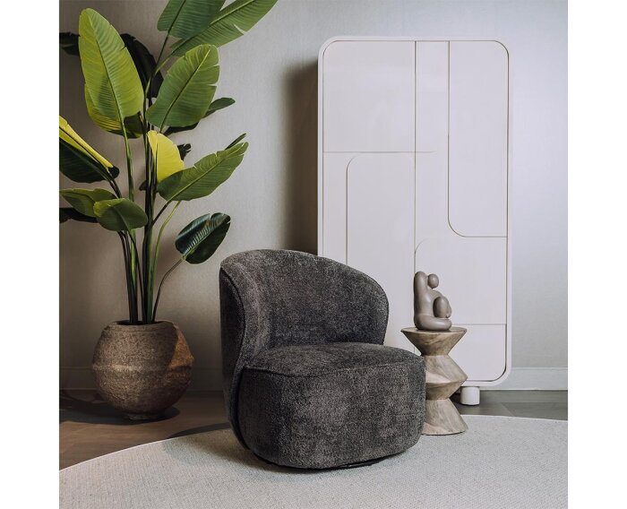 Belvi Fauteuil - fabric AJ3019-20 Dark grey (draaibaar)