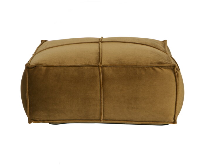 Honey Poef Velvet Honing Geel 60x60 - BePureHome