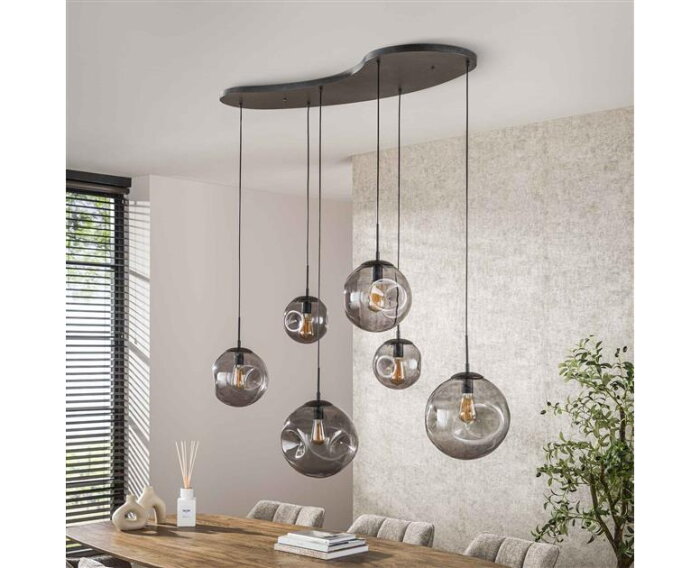 Hanglamp 6L Stellar black series - Artic zwart