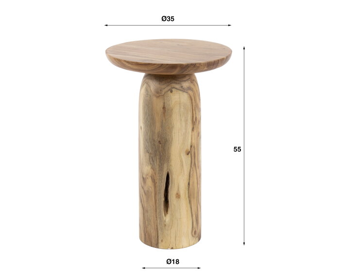 Bijzettafel river XL solid - Massief acacia naturel