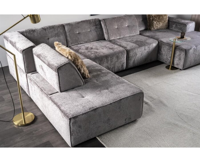 SEVN Milou modulaire hoekbank - U-bank Genesis Iron - 378x241 cm - zelf samen te stellen