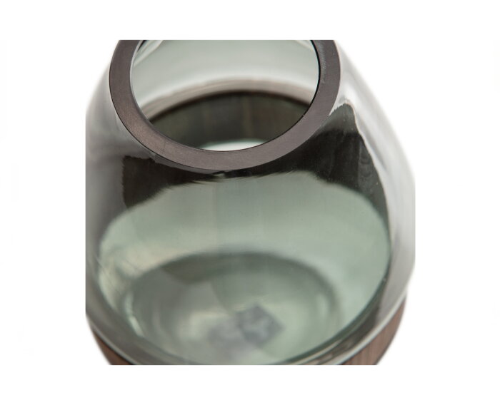 Dave Vaas Glas/hout Blauw/groen 19x15cm - WOOOD Exclusive
