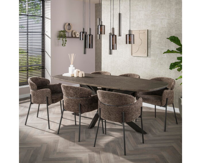 Eettafel 215 Bronvik deens ovaal - Bronze liquid metal