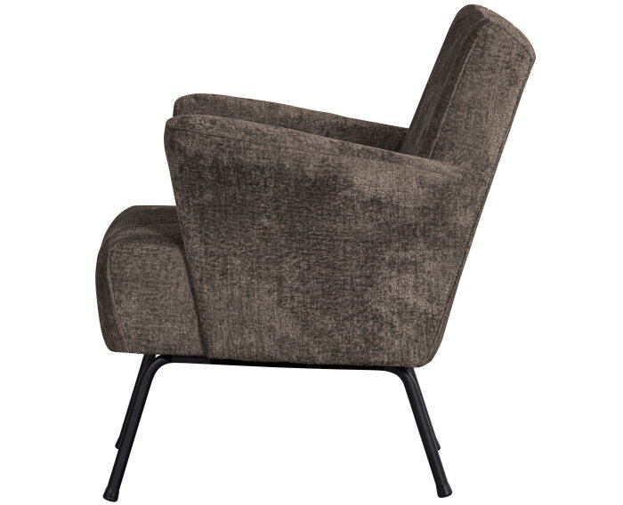 Muse Fauteuil Grof Geweven Stof Grijs/bruin - BePureHome