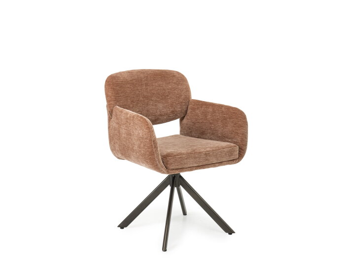 Eetkamerstoel Venice poot Venus 360 zwart - Be straight Mocha mousse 234