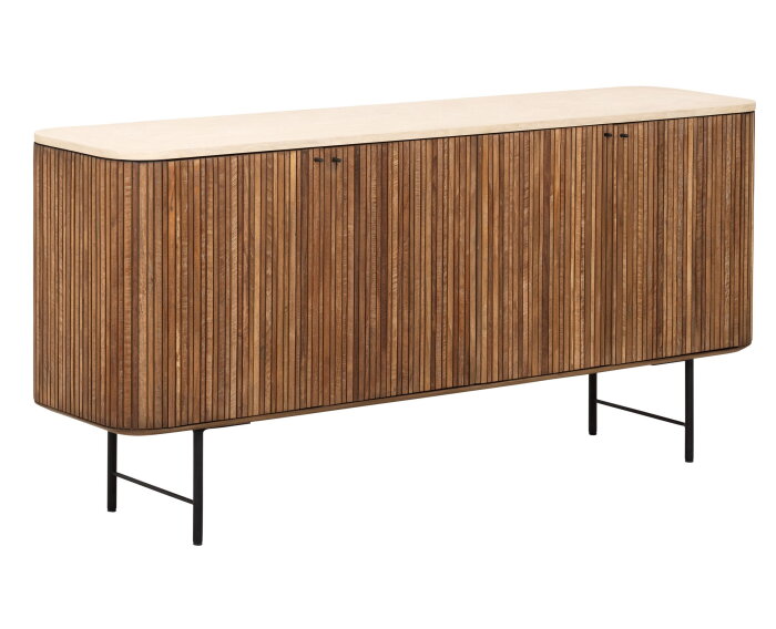 Dresser Lagoon, 4 doors,85x180x45 cm, teakwood + mortex