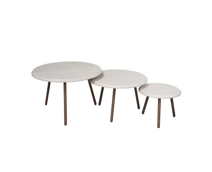 Ronde salontafelset Ohio Zand Mangohout 70 cm