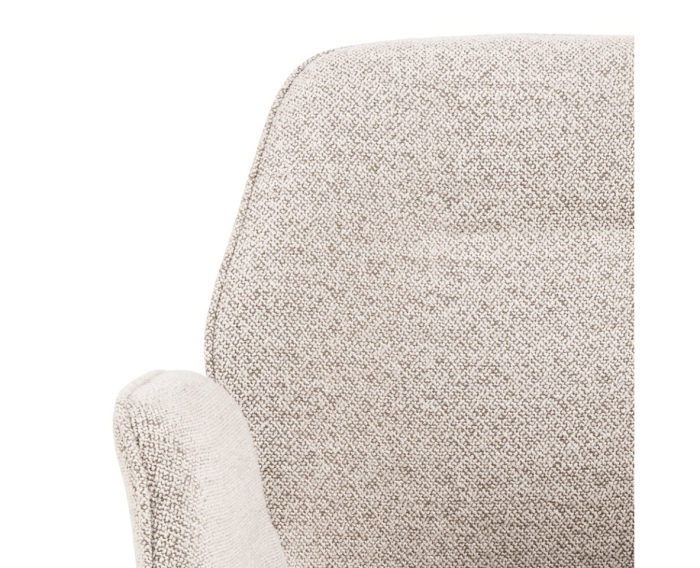 HSM Collection-Eetkamerstoel Nora + Armleuning-91x61x59-Zand/Zwart-Stof/Metaal