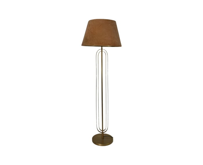 Ronde conische lampenkap - ø35-ø52x32 - Beige/goud - Velours