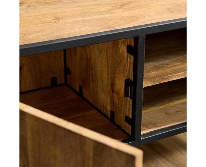 Tv meubel Denver | Mangohout en staal | 100 cm