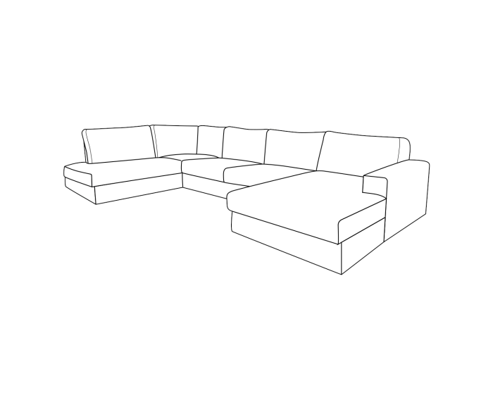 UNO U-opstelling chaise longue rechts - Modesto 492