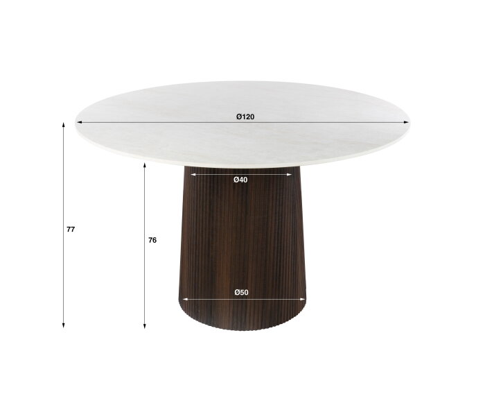 Eettafel Ceramo Centro &Oslash;120 - 3D keramiek Taj Mahal