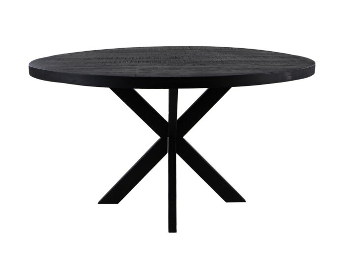 Ronde eettafel Melbourne - ø150x76 - Zwart - Mangohout/ijzer