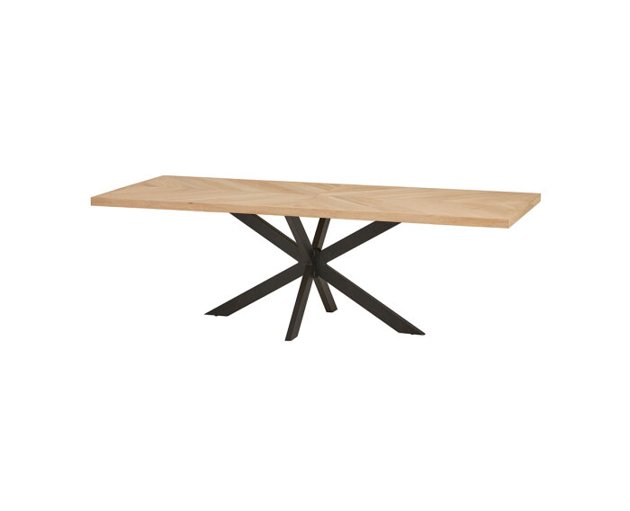 Eettafel Thun 220 cm visgraat verjongde rand - Eikenhout
