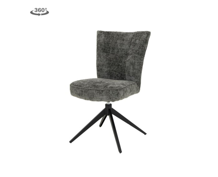 Bardi Stoel - fabric Haga 16 charcoal (draaibaar)