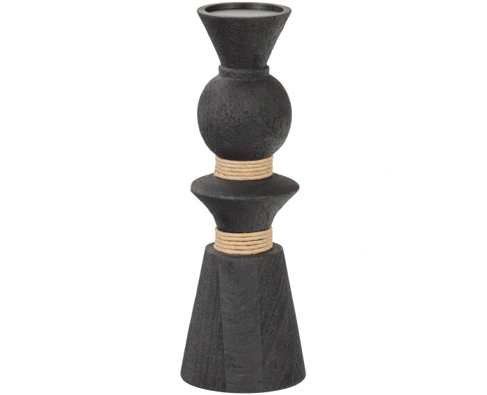 Prem Kandelaar Mango Hout Zwart - WOOOD Exclusive