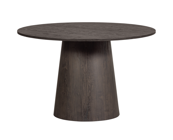 Maan Eettafel Rond Mdf Donkerbruin Ø120cm - WOOOD Exclusive