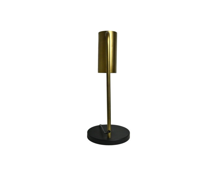 Tafellamp met cillinder - 30x20x50 - Goud/zwart - Metaal