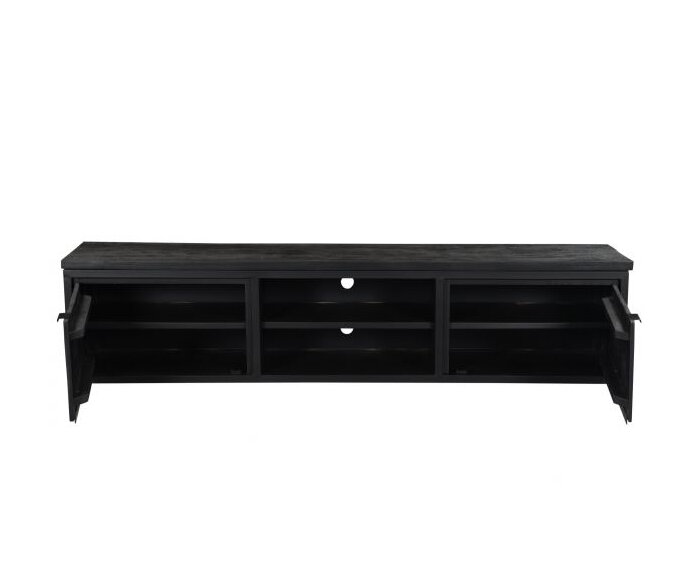 TV-meubel Bas Mangohout zwart 210 cm | Nu €539,- | Meubelplaats.nl
