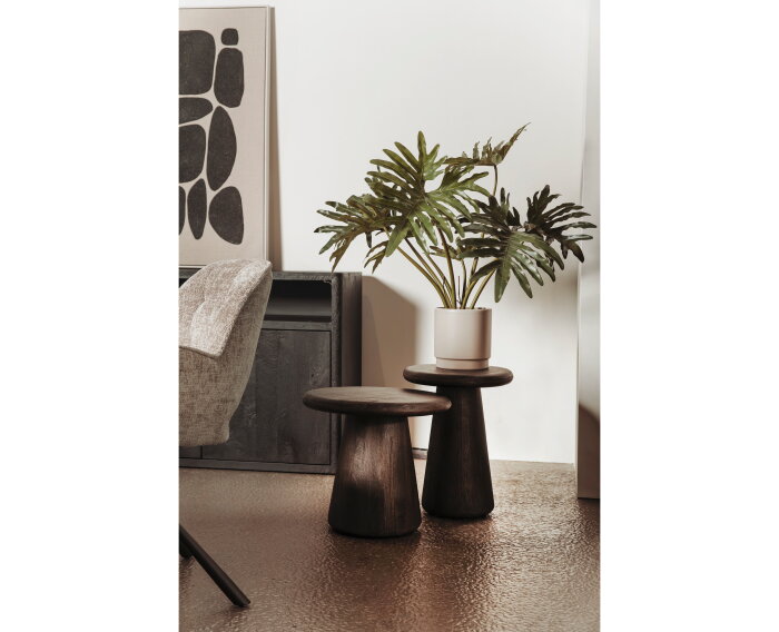 Bijzettafel Asti rond mangohout 40 cm - bruin