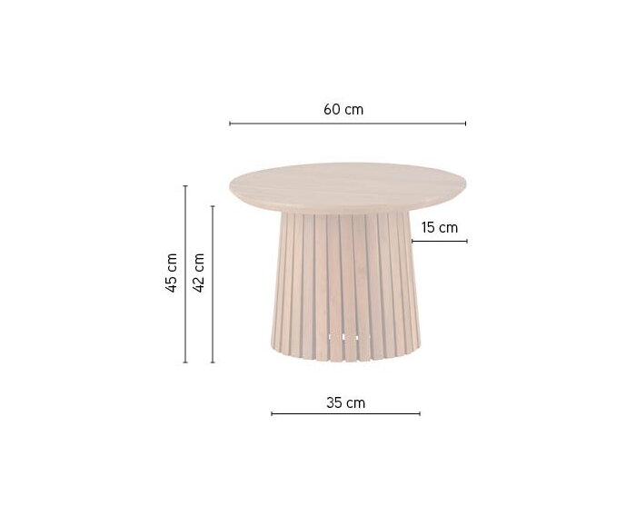 Salontafel Burundi Rond Acacia 60 cm - Zwart